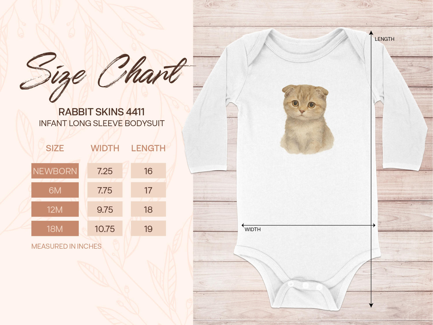 Cute Scottish Fold Kitten Infant Long Sleeve Bodysuit product