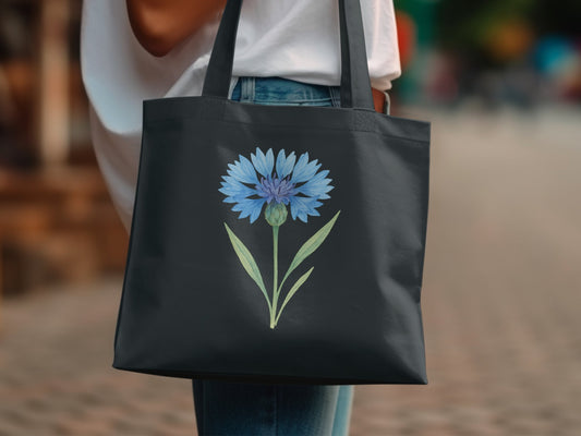 Blooming Blue Flower Design Tote Bag product type