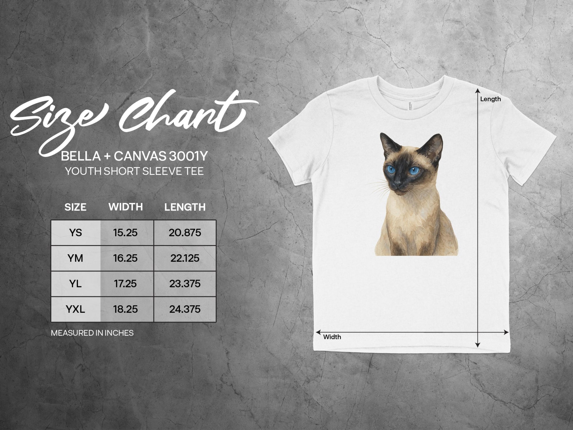 Siamese Cat Graphic Youth Short Sleeve Tee product