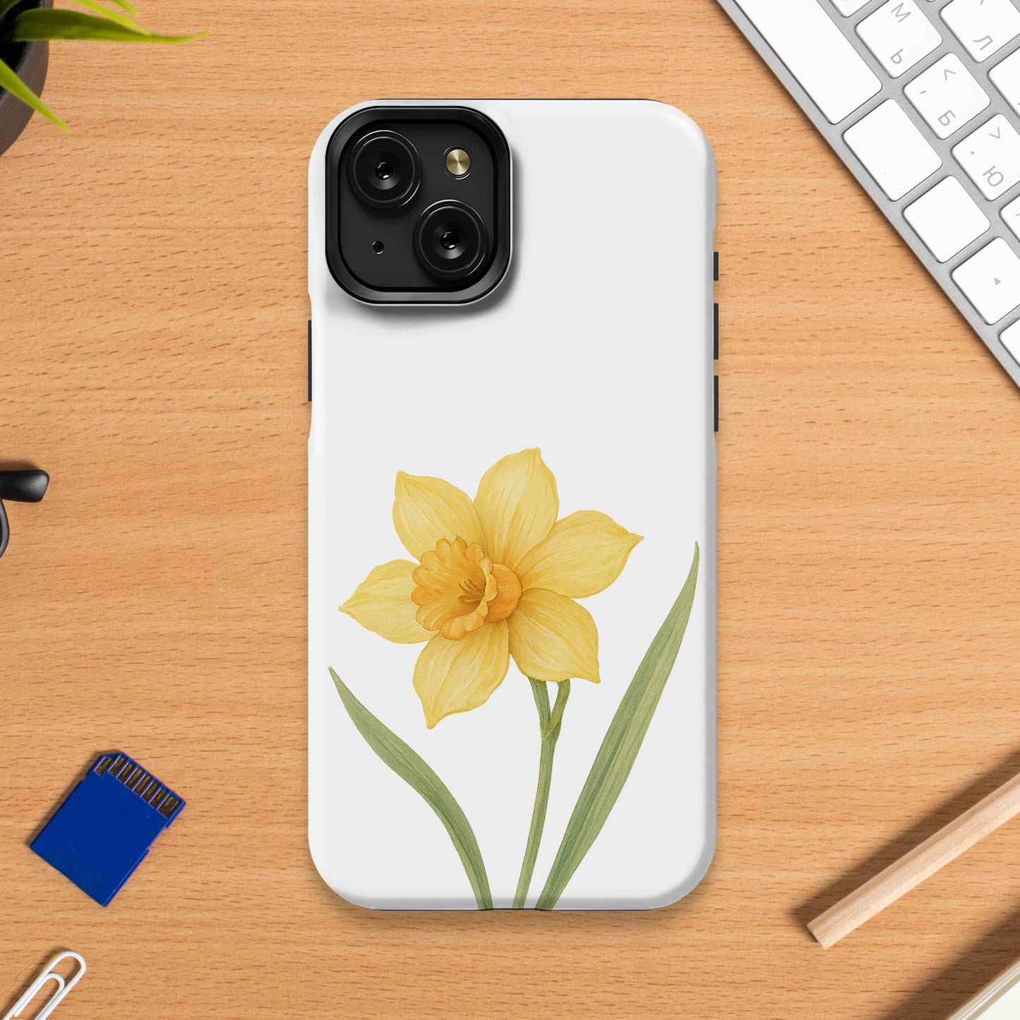 Elegant Daffodil Print Protective Phone Case product
