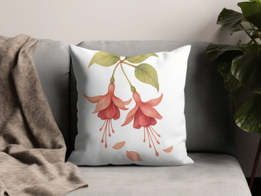 Botanical Fuchsia Flower Print Decorative Pillow product type