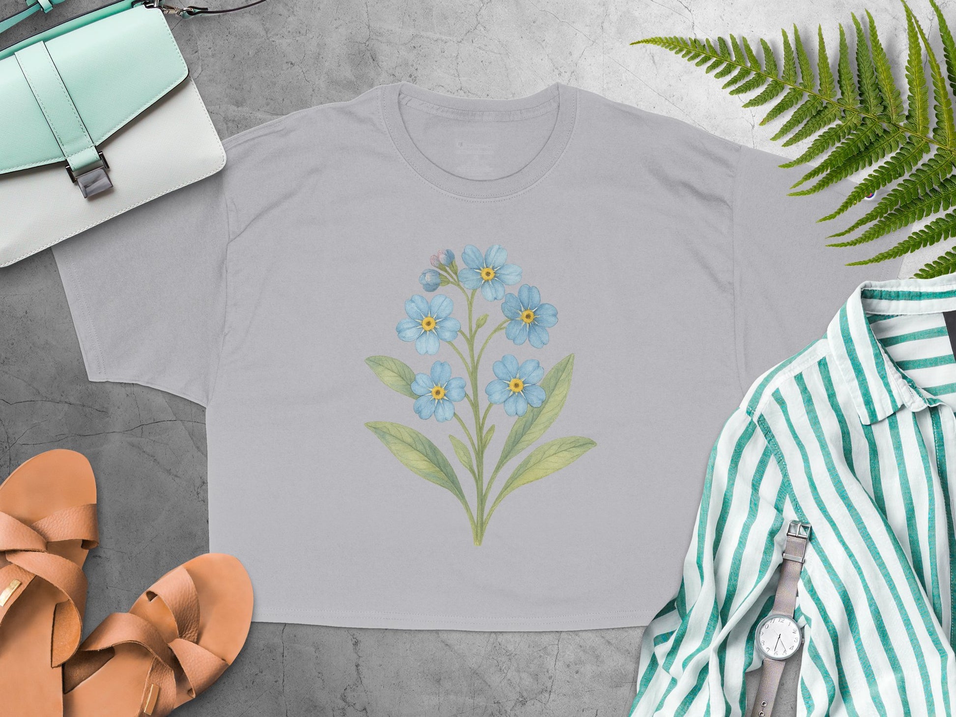 Floral Design Light Grey T-Shirt product