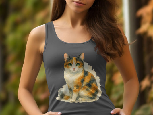 Women's Sleeveless Top with Cute Cat Design product type