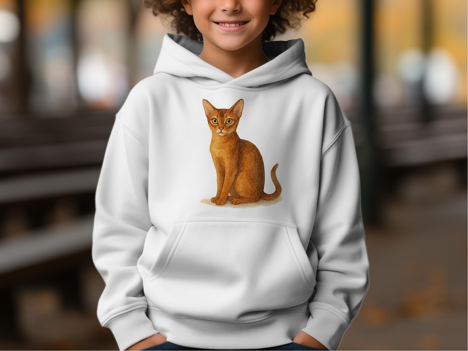 Cozy Cat Printed Hoodie for Kids Warm Comfortable Product