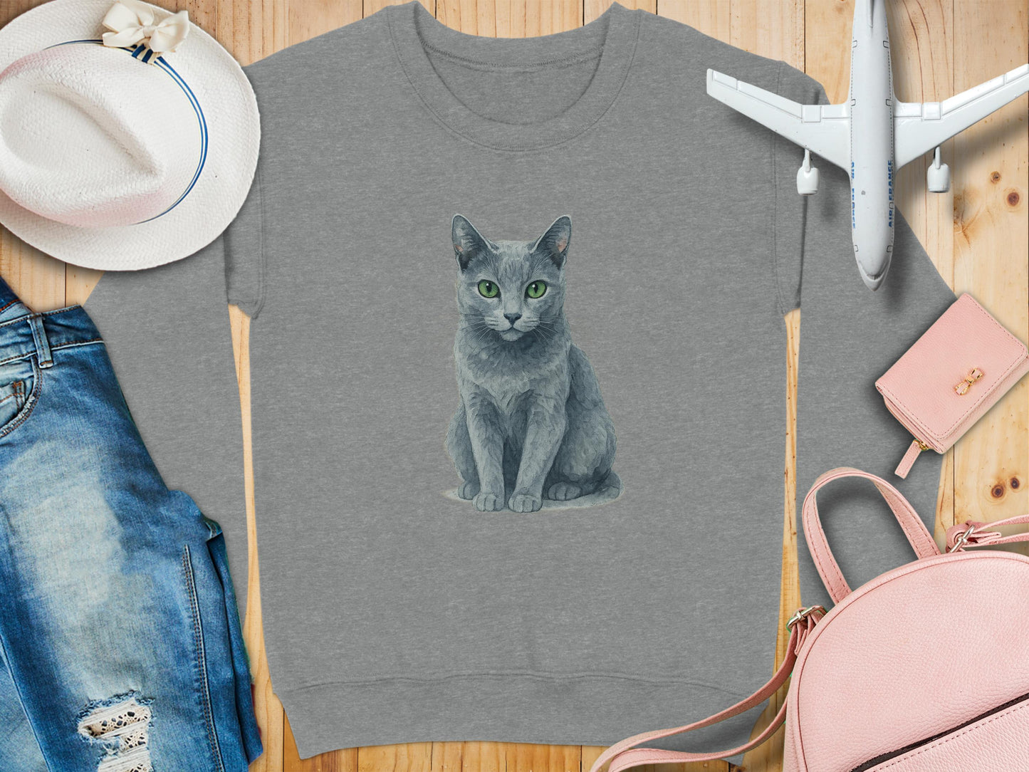 Adorable Green Eyed Cat Graphic Sweatshirt product type