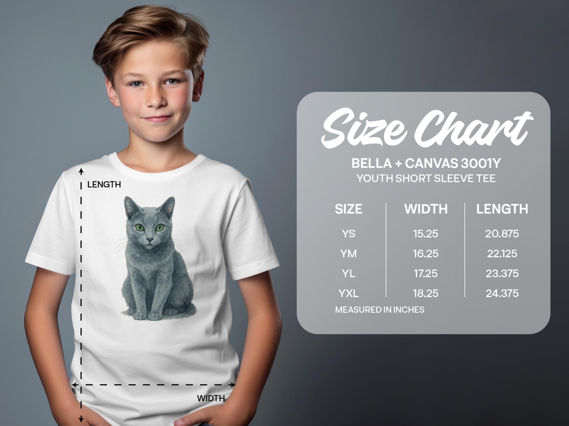 Youth Short Sleeve Tee with Cute Cat Print Product