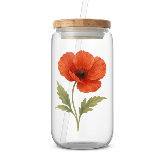 Stunning Transparent Floral Glass Tumbler Jar product type