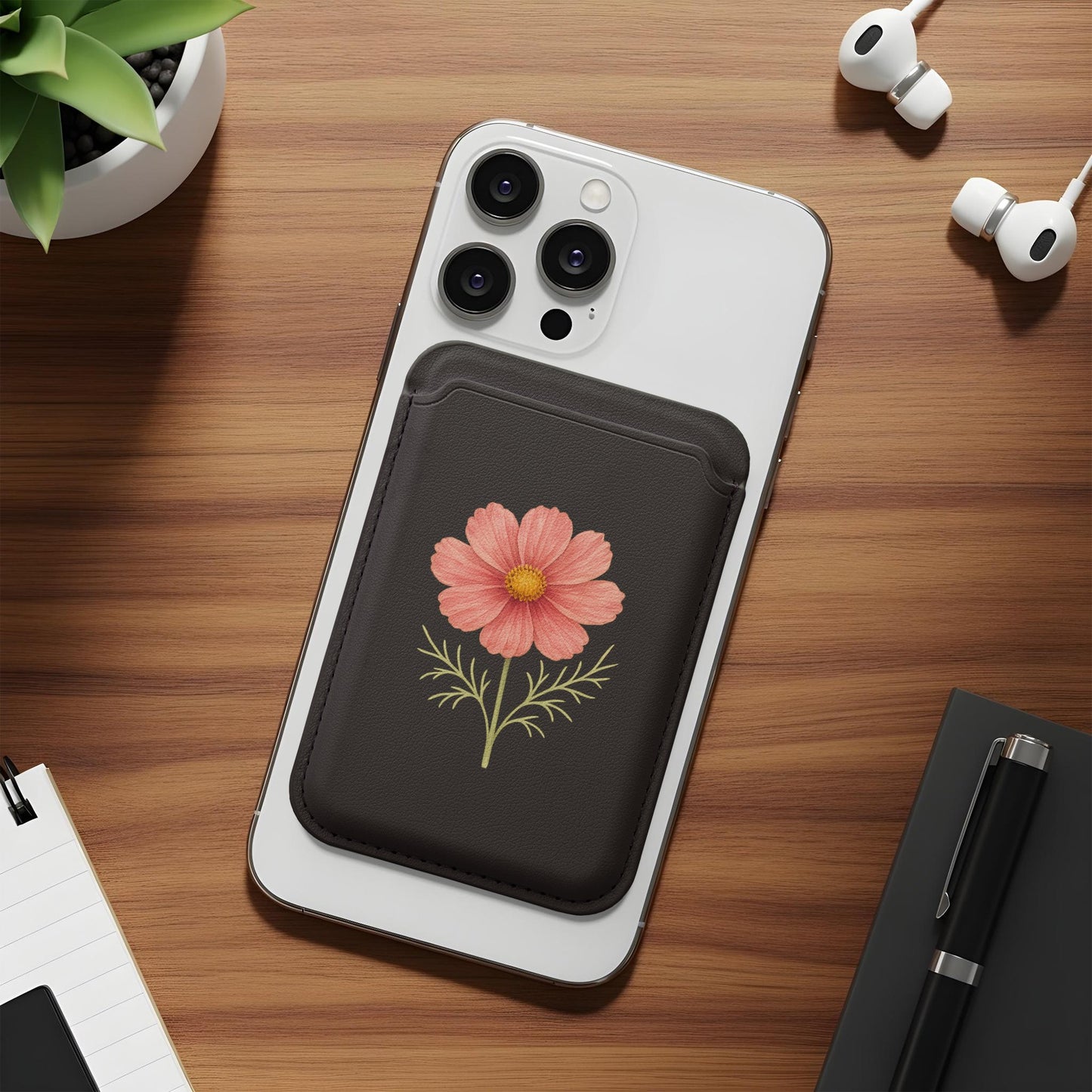 Floral Design Adhesive Phone Wallet product