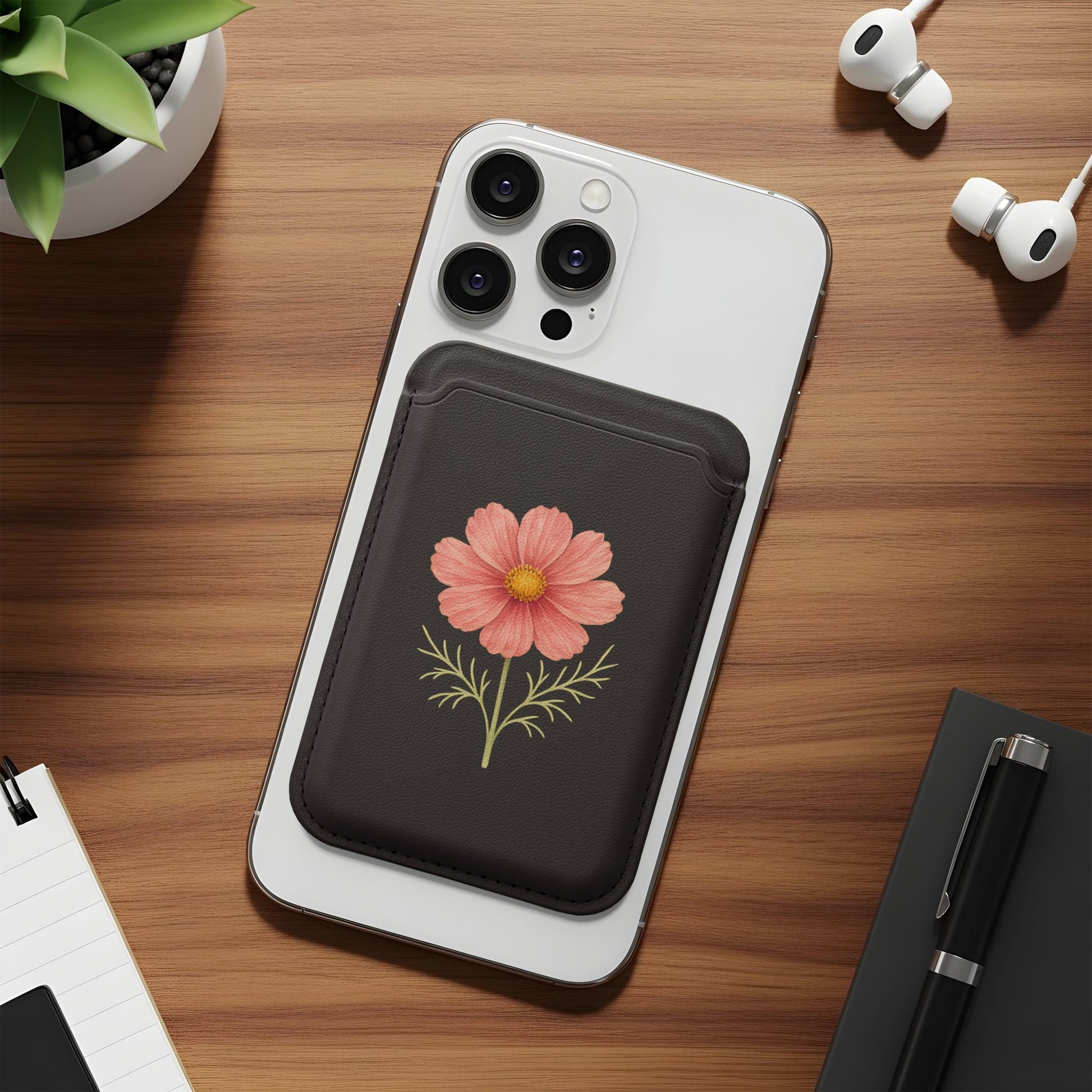 Floral Design Adhesive Phone Wallet product