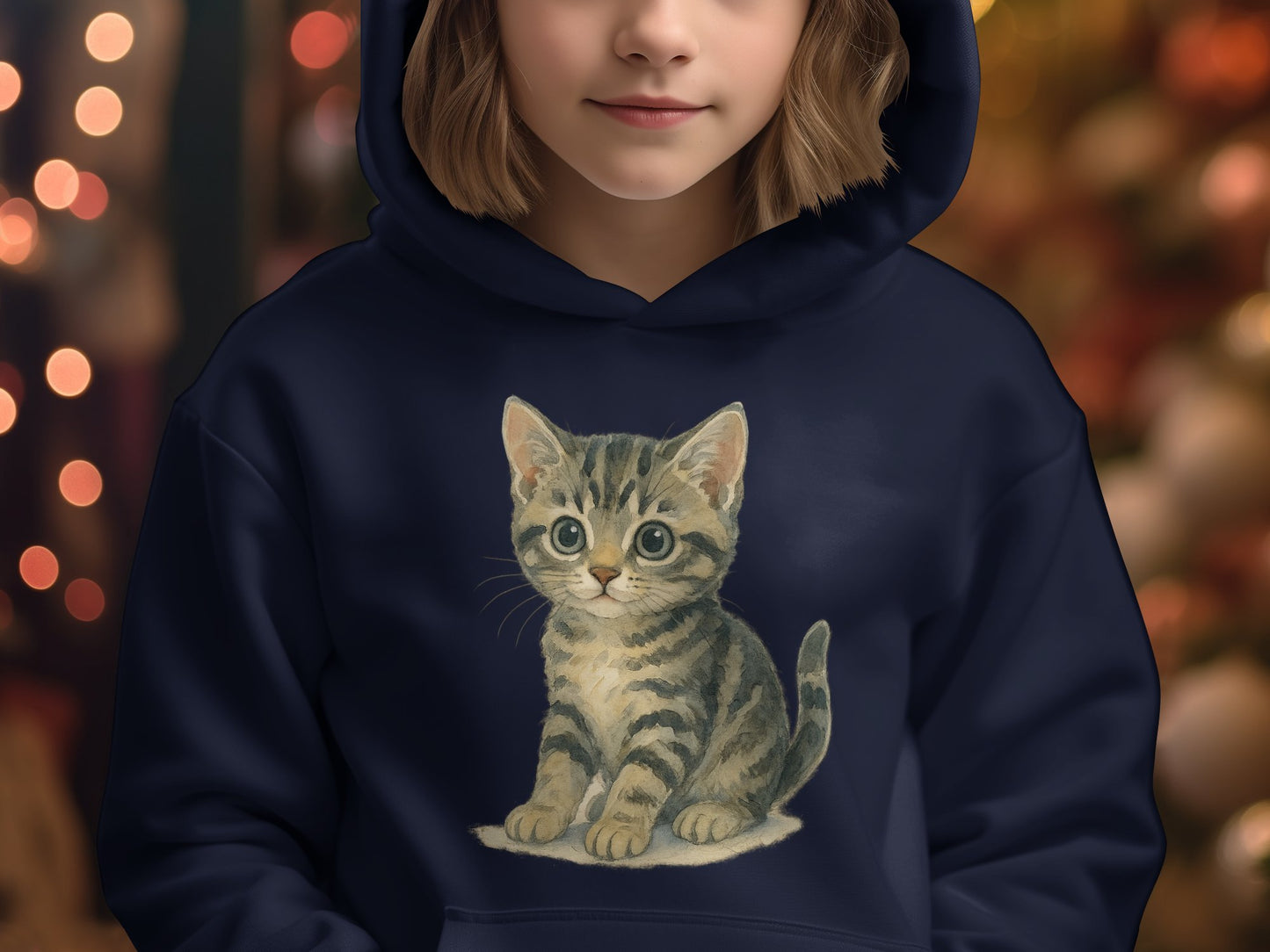 Adorable Kitten Illustration on Hoodie product type