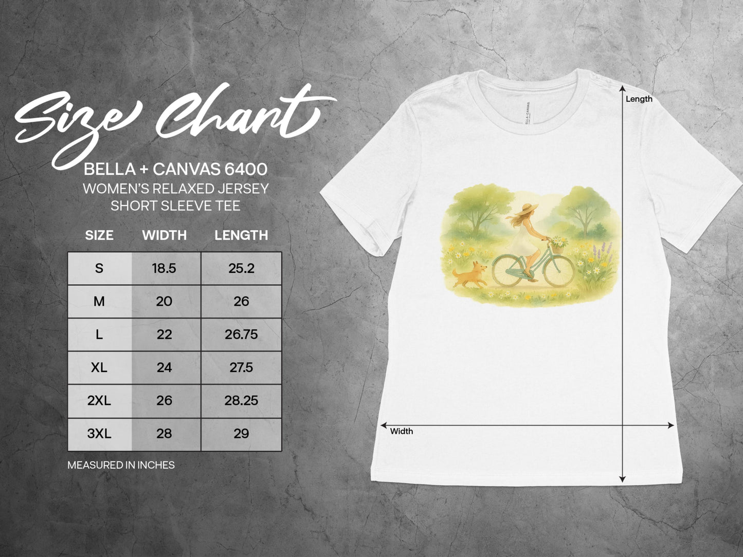 Artistic Meadow Bike Ride Scene Short Sleeve Tee product