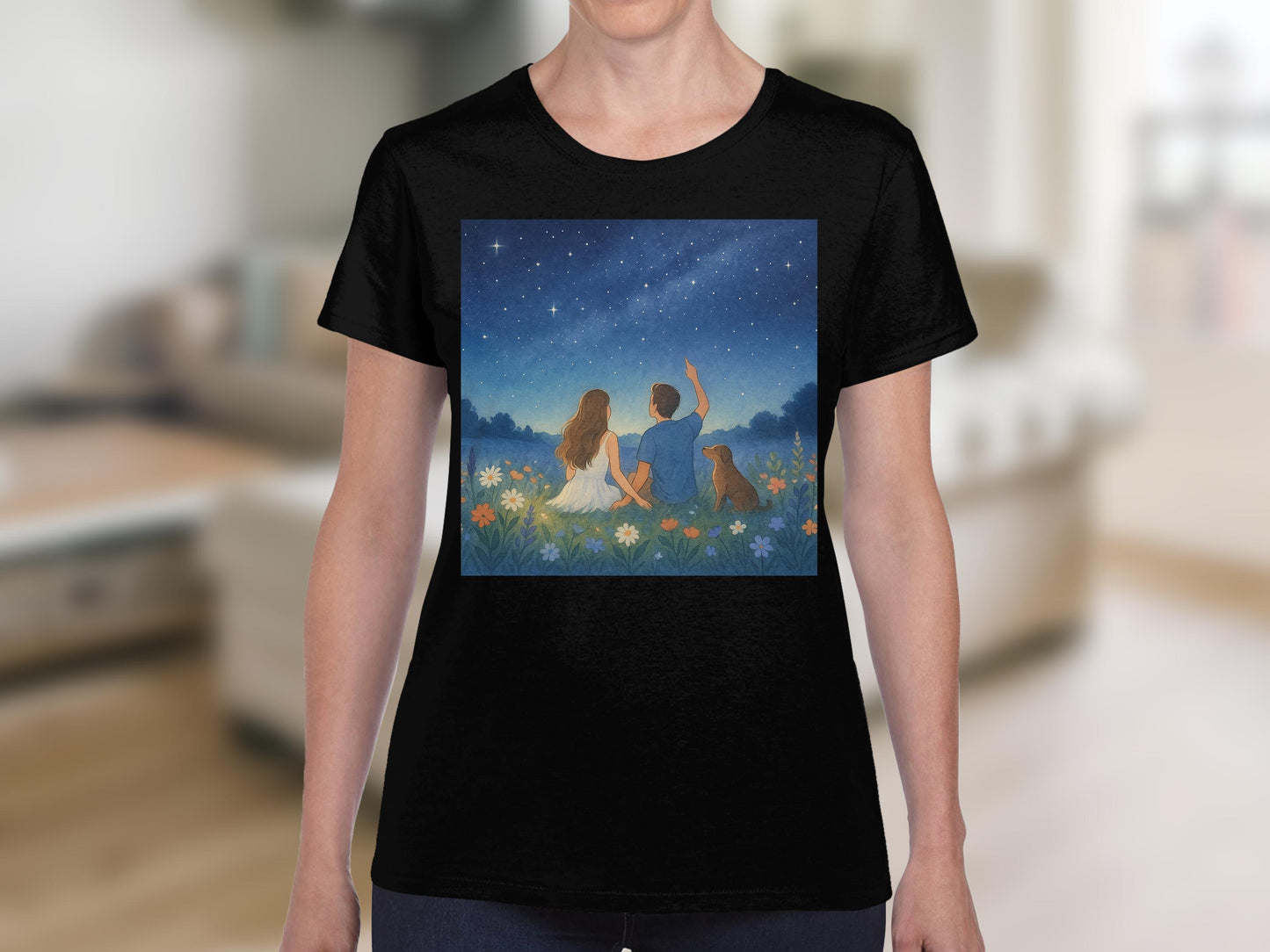 Starry Night Field Artwork Short Sleeve T-Shirt product type
