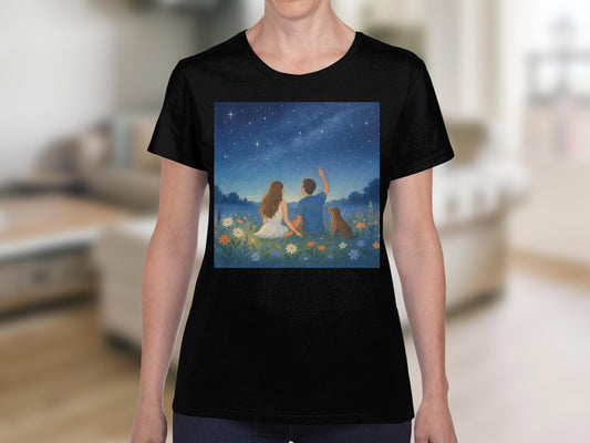 Starry Night Field Artwork Short Sleeve T-Shirt product type