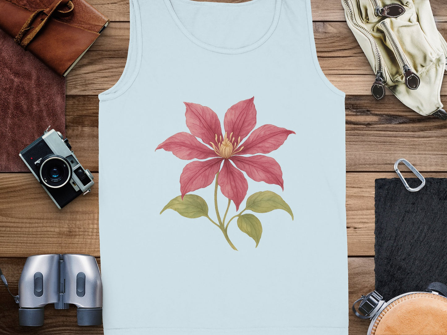 Floral Print White Women's Tank Top summer product