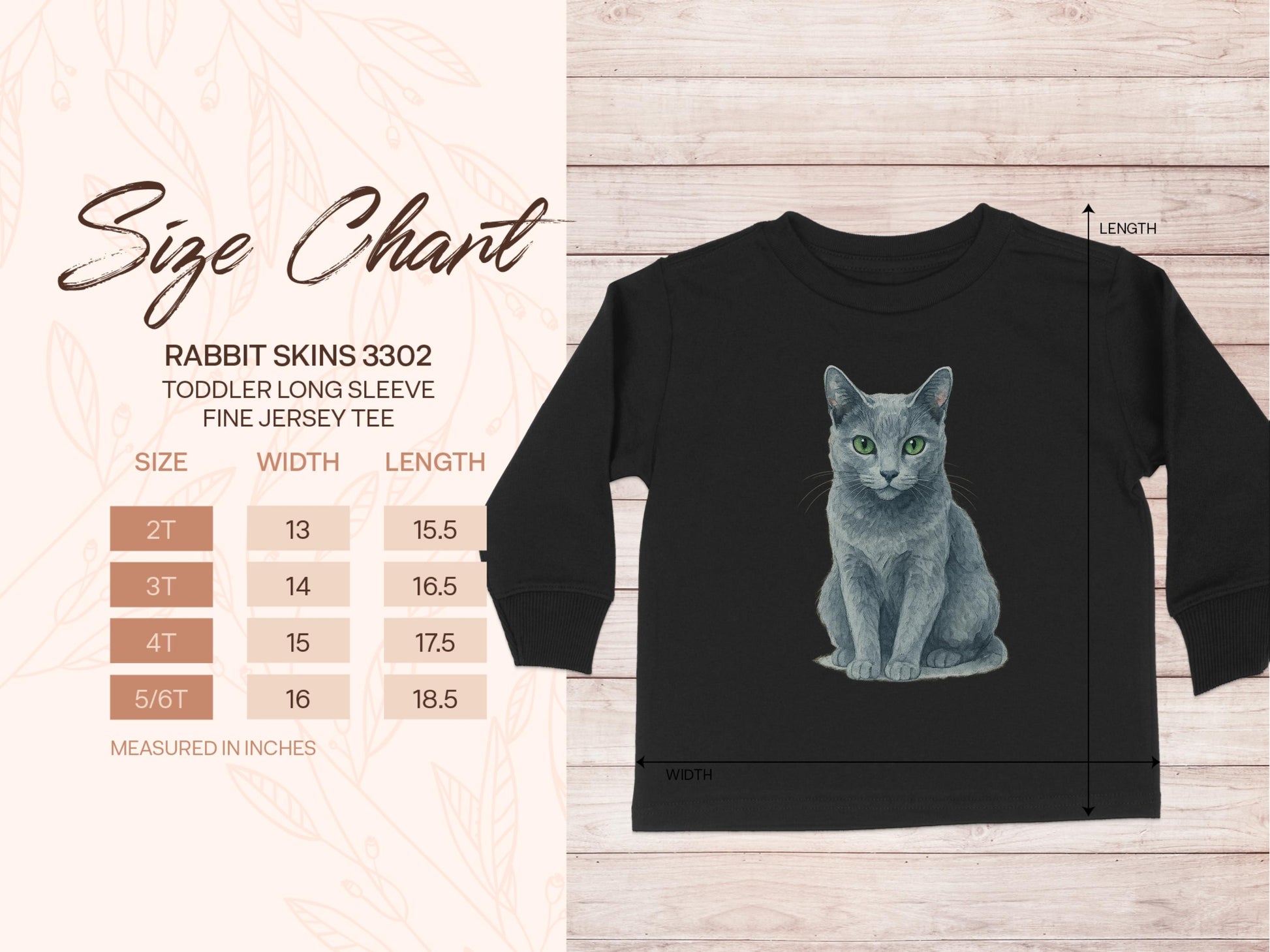 Detailed Cat Illustration on Toddler Long Sleeve Tee product
