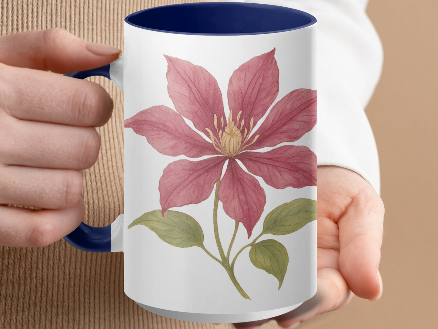 Ceramic Mug with Beautiful Pink Flower Design product