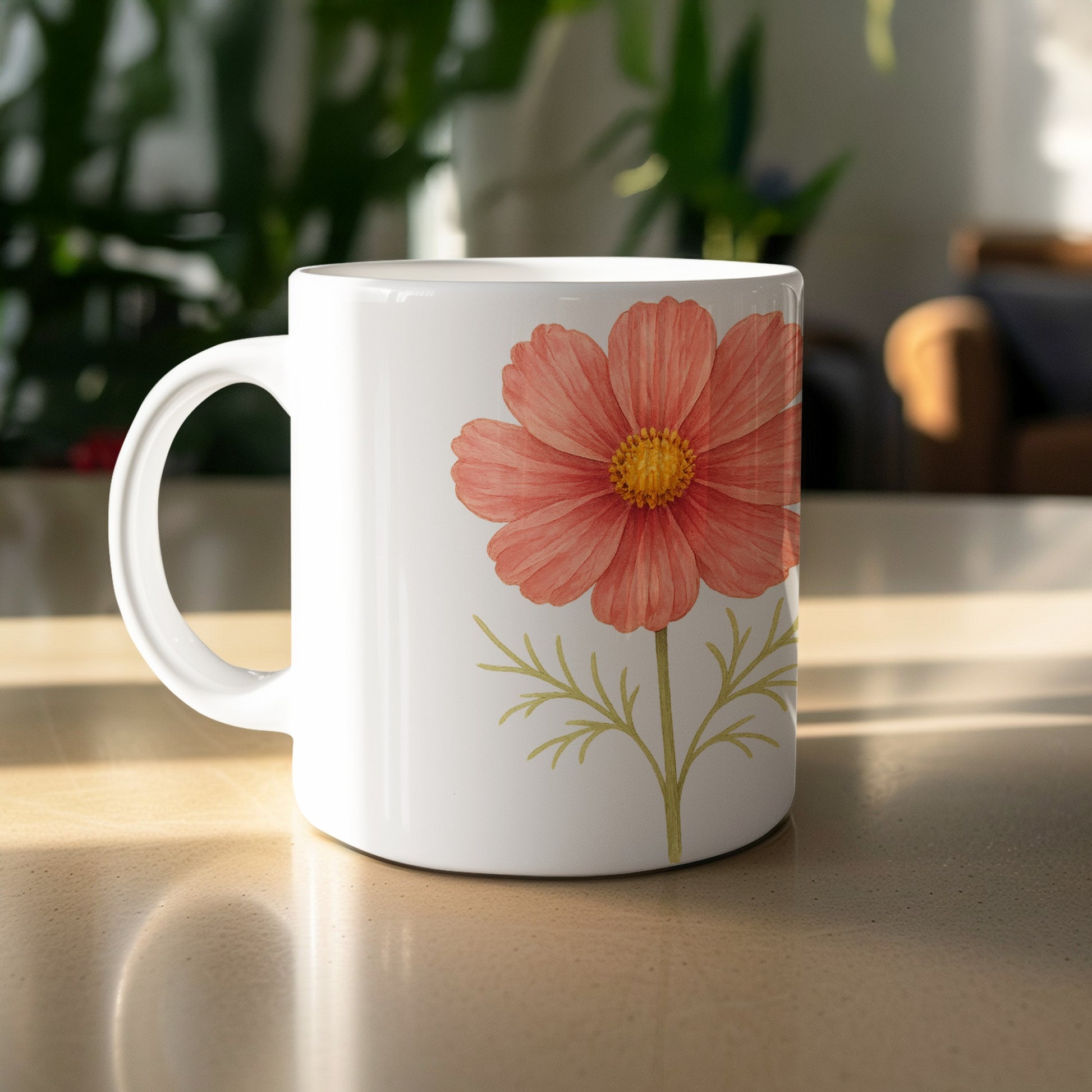 Beautiful Red Flower Modern Design Coffee Mug product