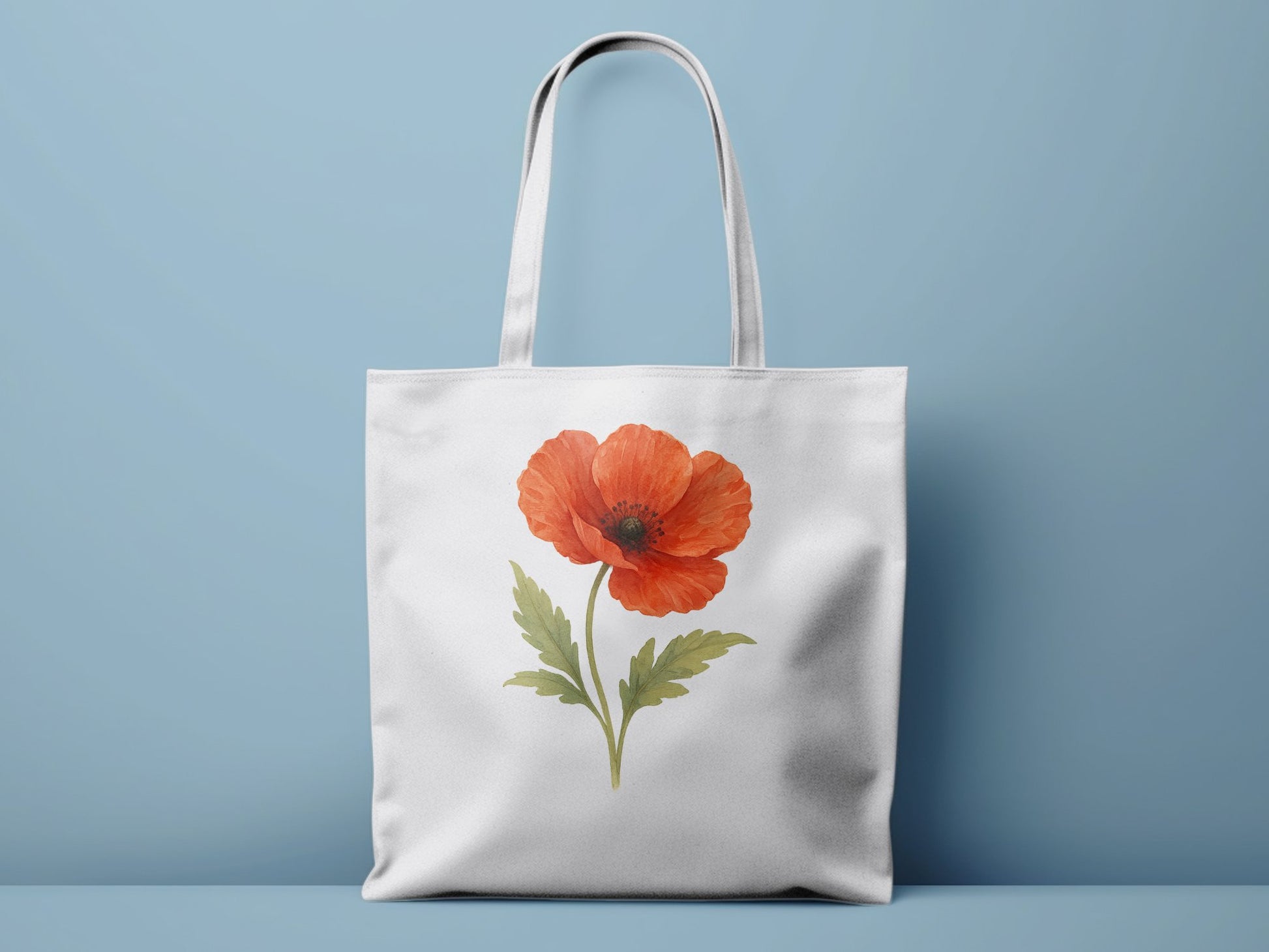 Stylish Tote Bag with Poppy Flower Print product type