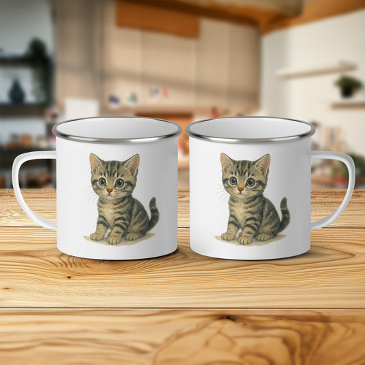 Cute Kitten Print White Ceramic Coffee Mug product
