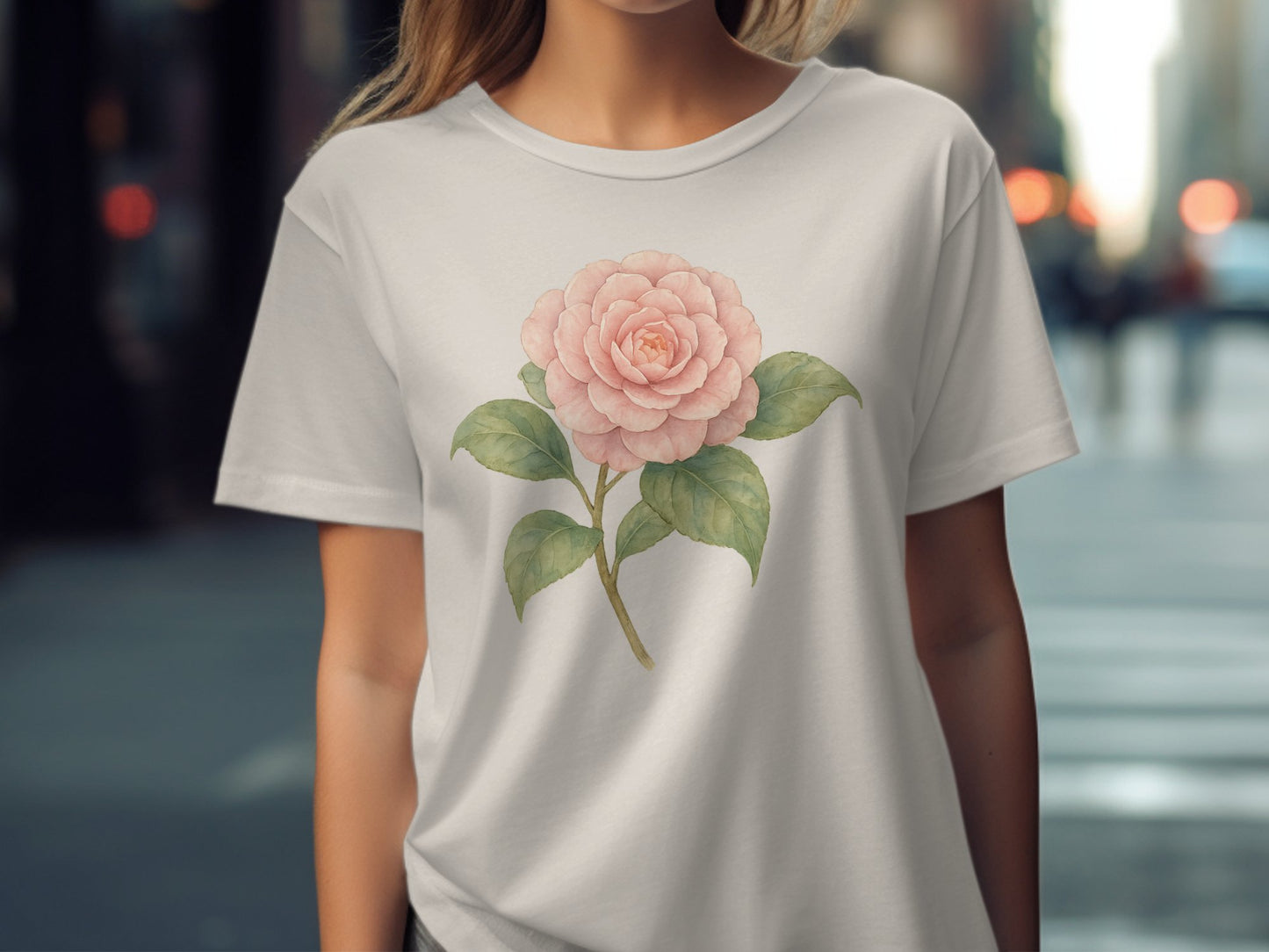 Beautiful Pastel Pink Flower Graphic T-Shirt product