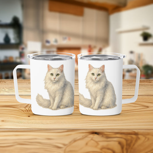 Adorable White Cat Print Mug Set Cute Design Product type