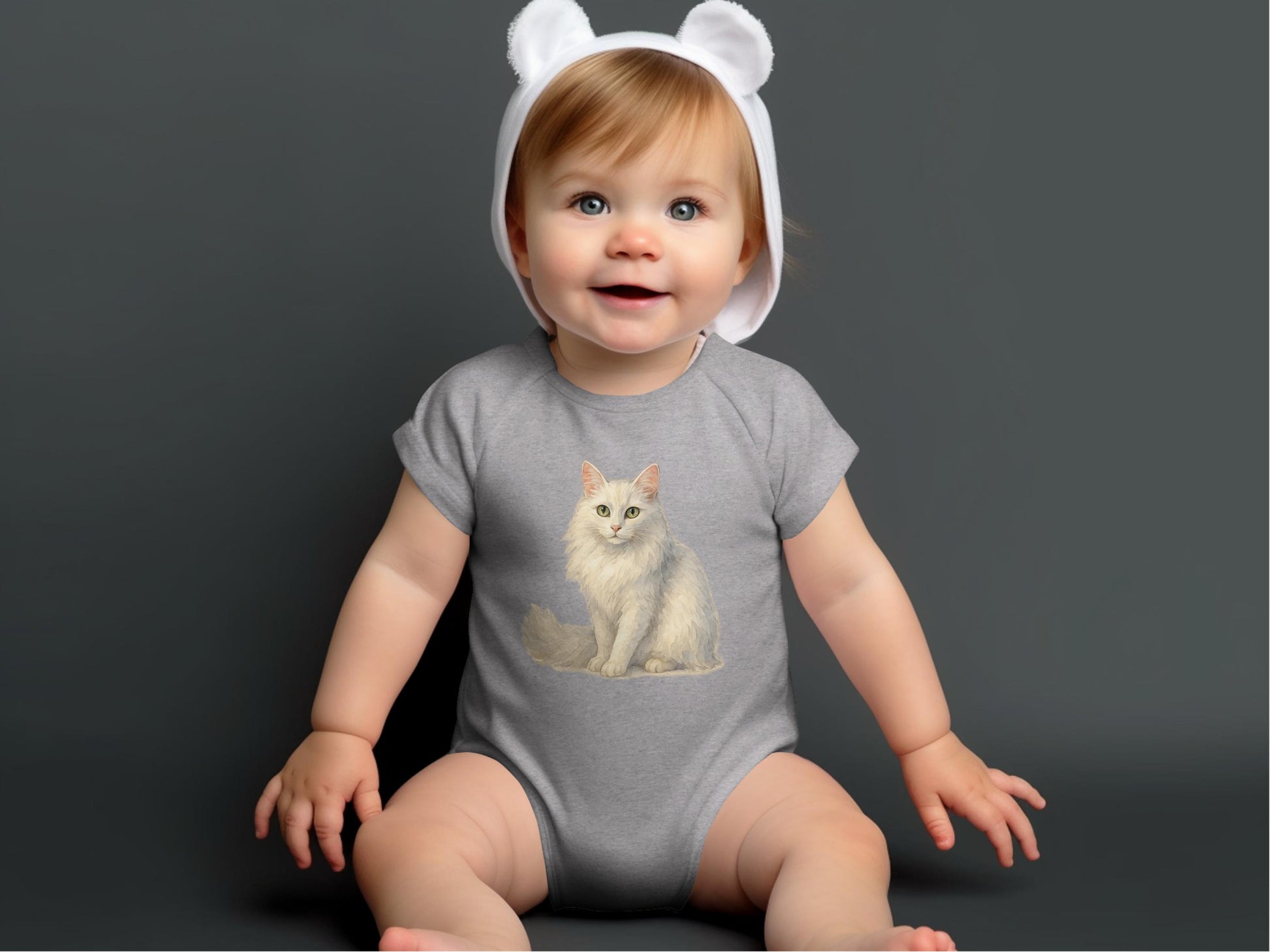 Cute Baby Romper Adorable Cat Print Product