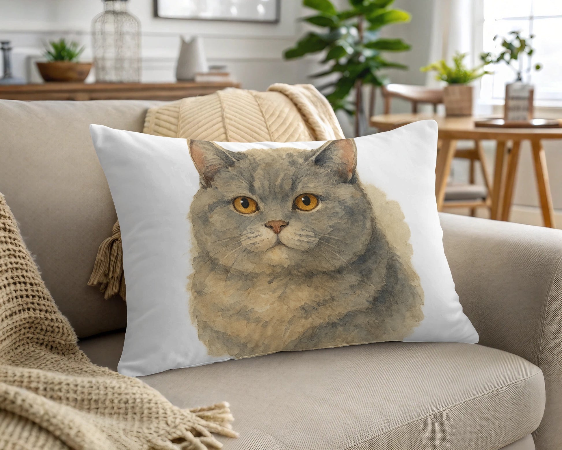 Adorable Cat Print Decorative Pillow Couch Cushion product