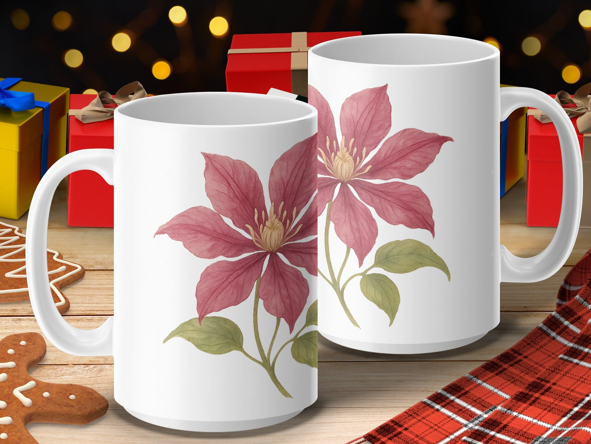Christmas Floral Design Mug Perfect Holiday Gift product