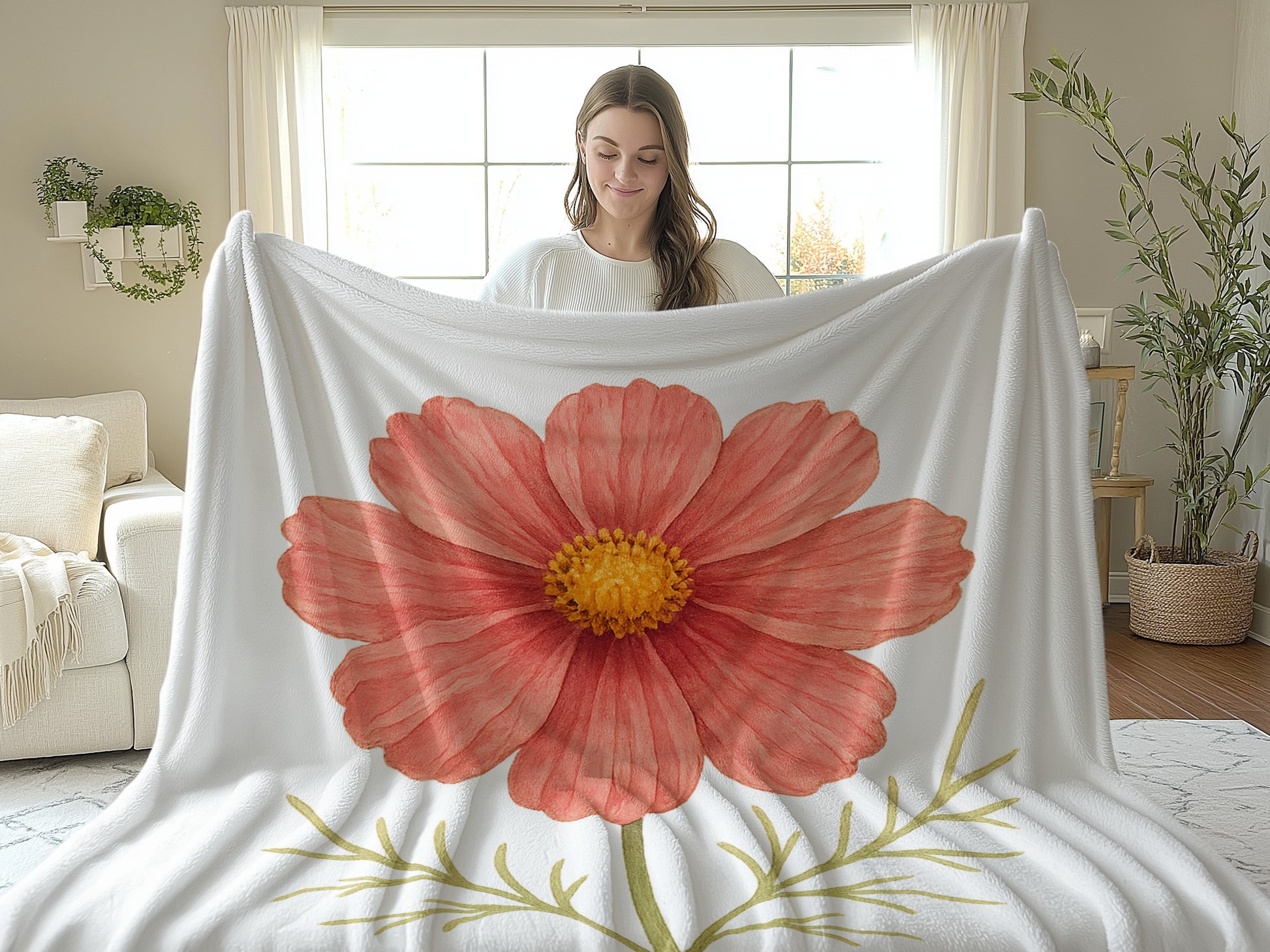 Cozy Oversized Blanket with Beautiful Floral Print product type