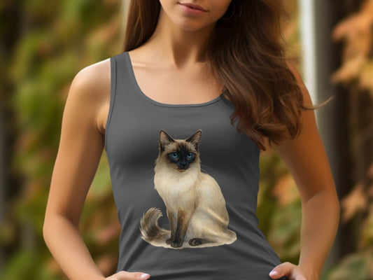 Siamese Cat Graphic Printed Casual Tank Top product type