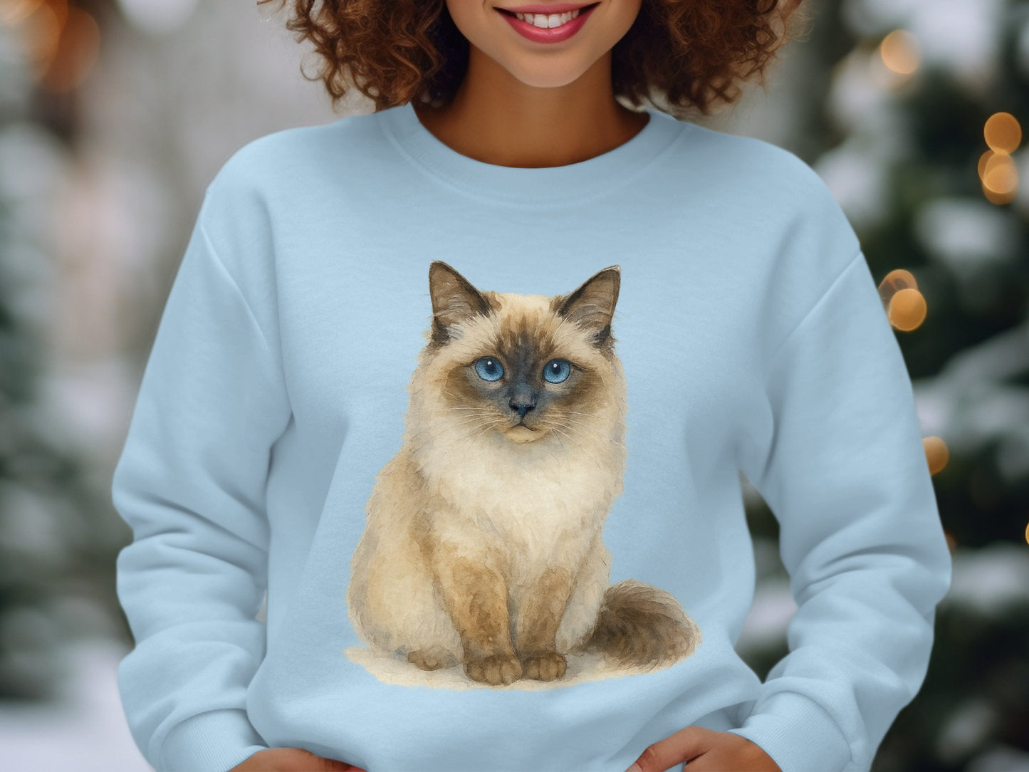 Beautiful Blue-Eyed Cat Design Casual Wear product