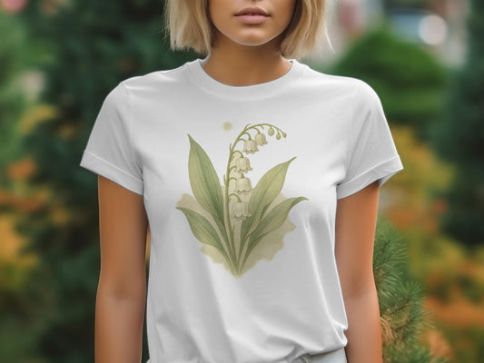 Elegant Lily of the Valley Print T-shirt product type