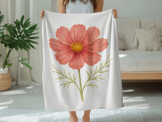 Elegant Red Flower Design Soft Cozy Blanket product