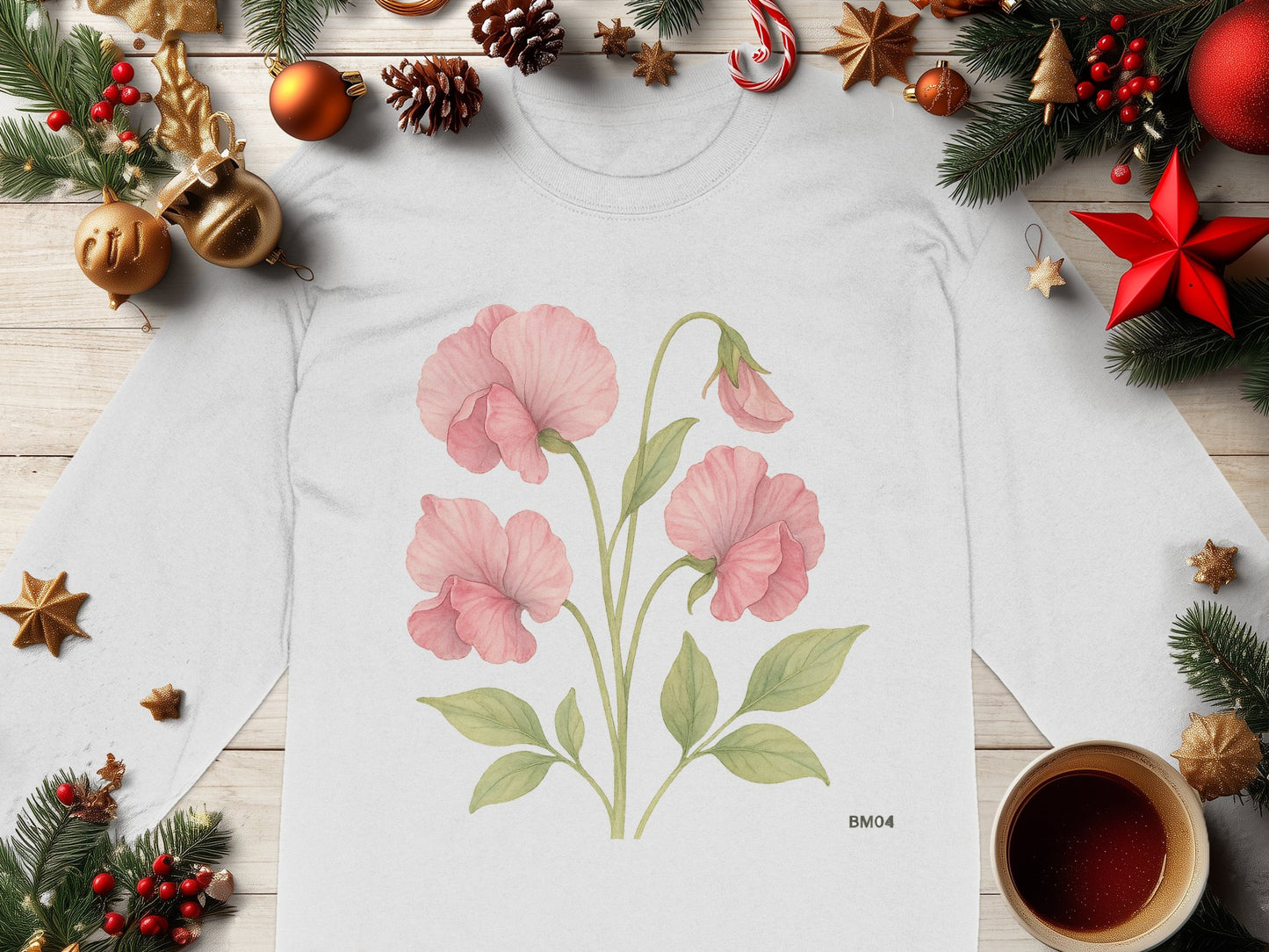 Floral Long Sleeve T Shirt for Holiday Season product