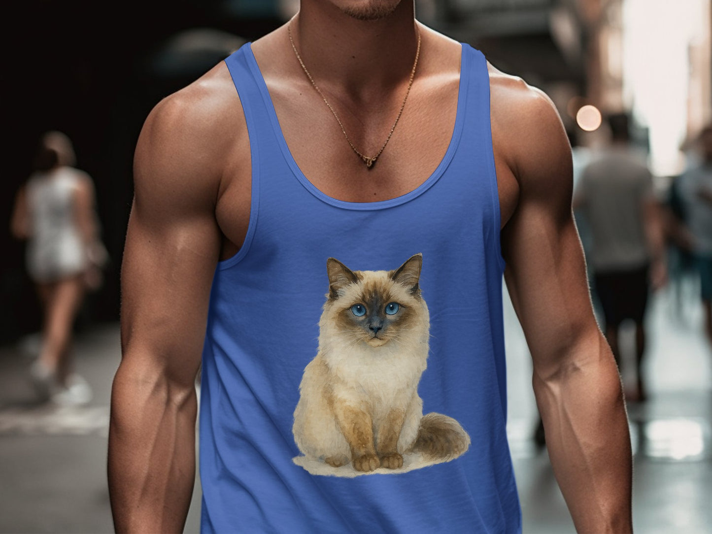 Cat with Blue Eyes Graphic Design Tank Top product