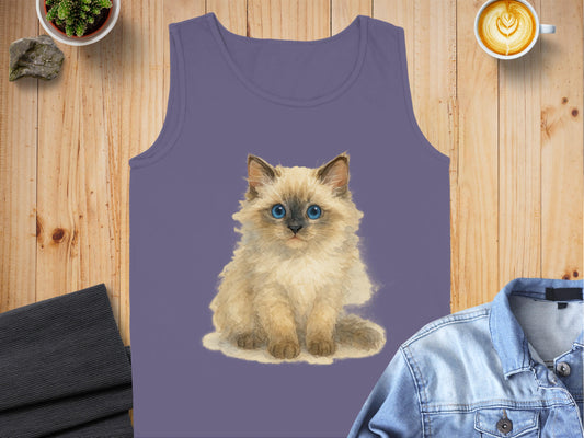 Fluffy Kitten Design Sleeveless Top Casual Wear product type