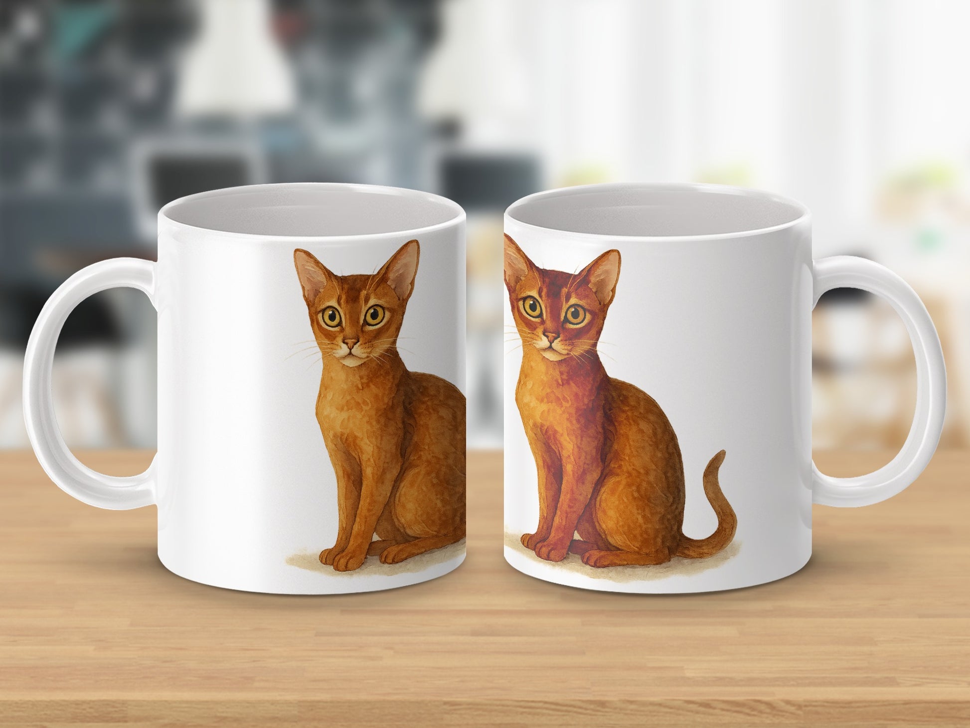 Cute Brown Cat Printed Design on Ceramic Mug product type