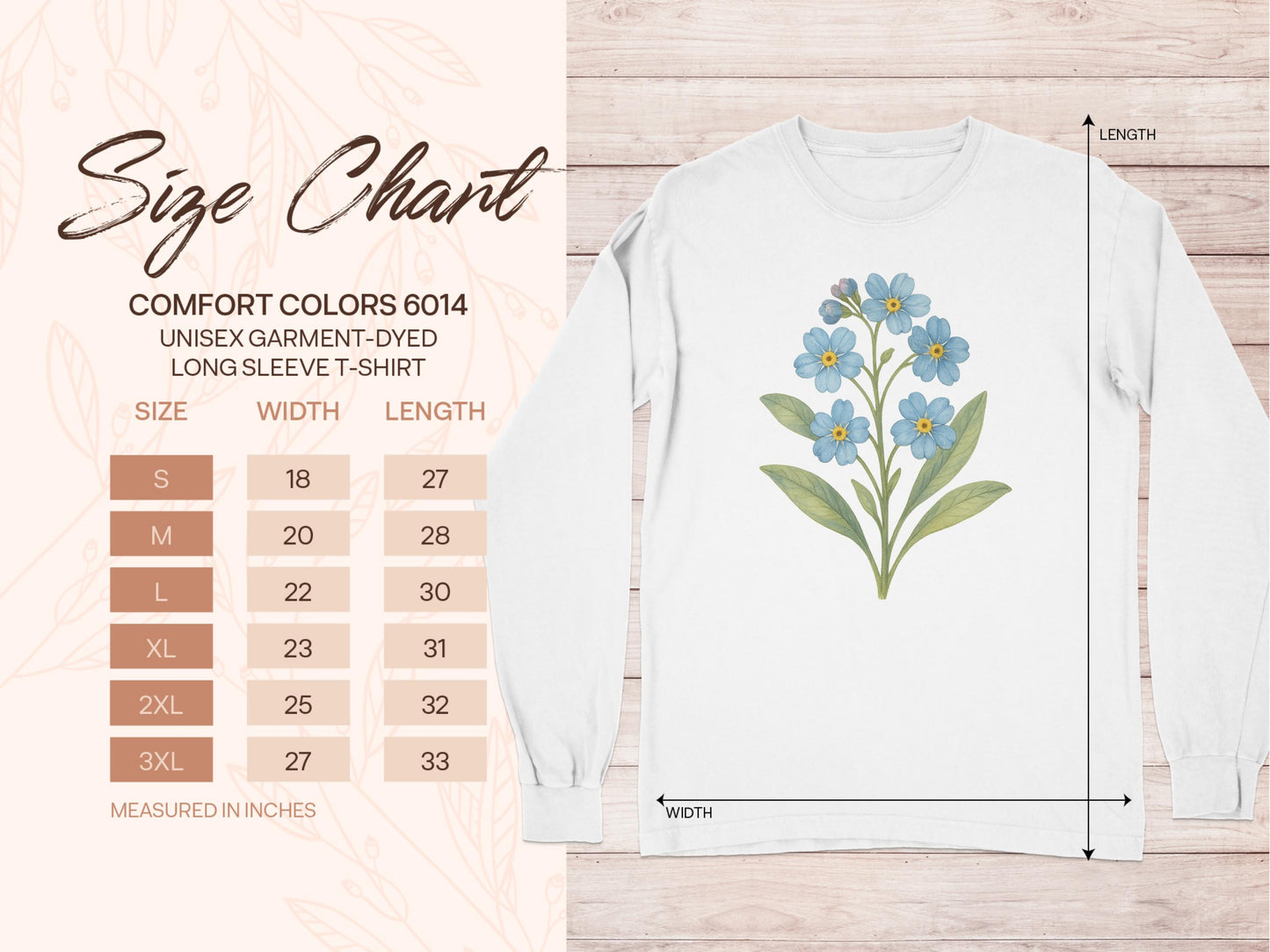 Blue Flowers Design Long Sleeve Shirt product type