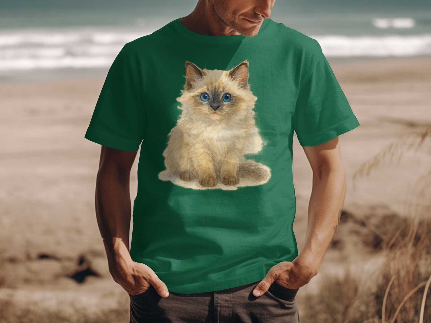 Cute Blue-Eyed Kitten Graphic T-Shirt product