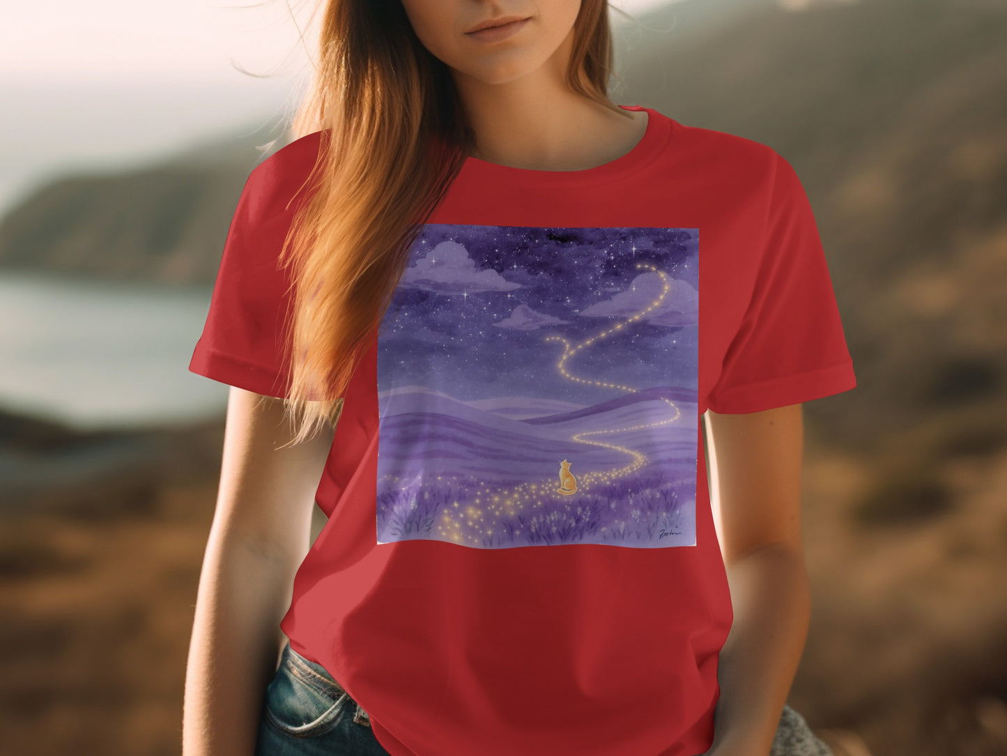 Enchanted Night Sky Scenery Printed T-shirt product