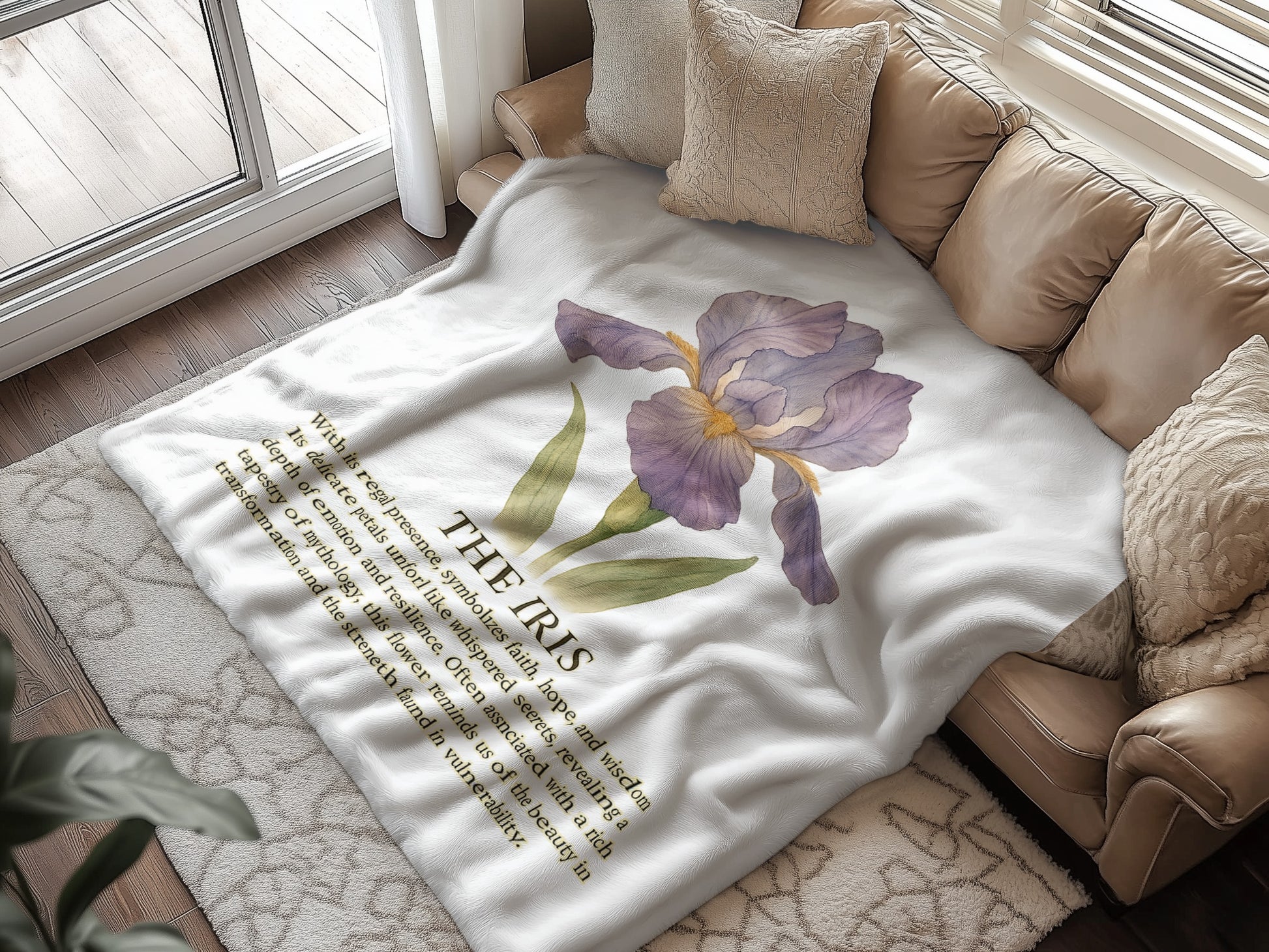 Iris Flower Printed Throw Blanket cozy product