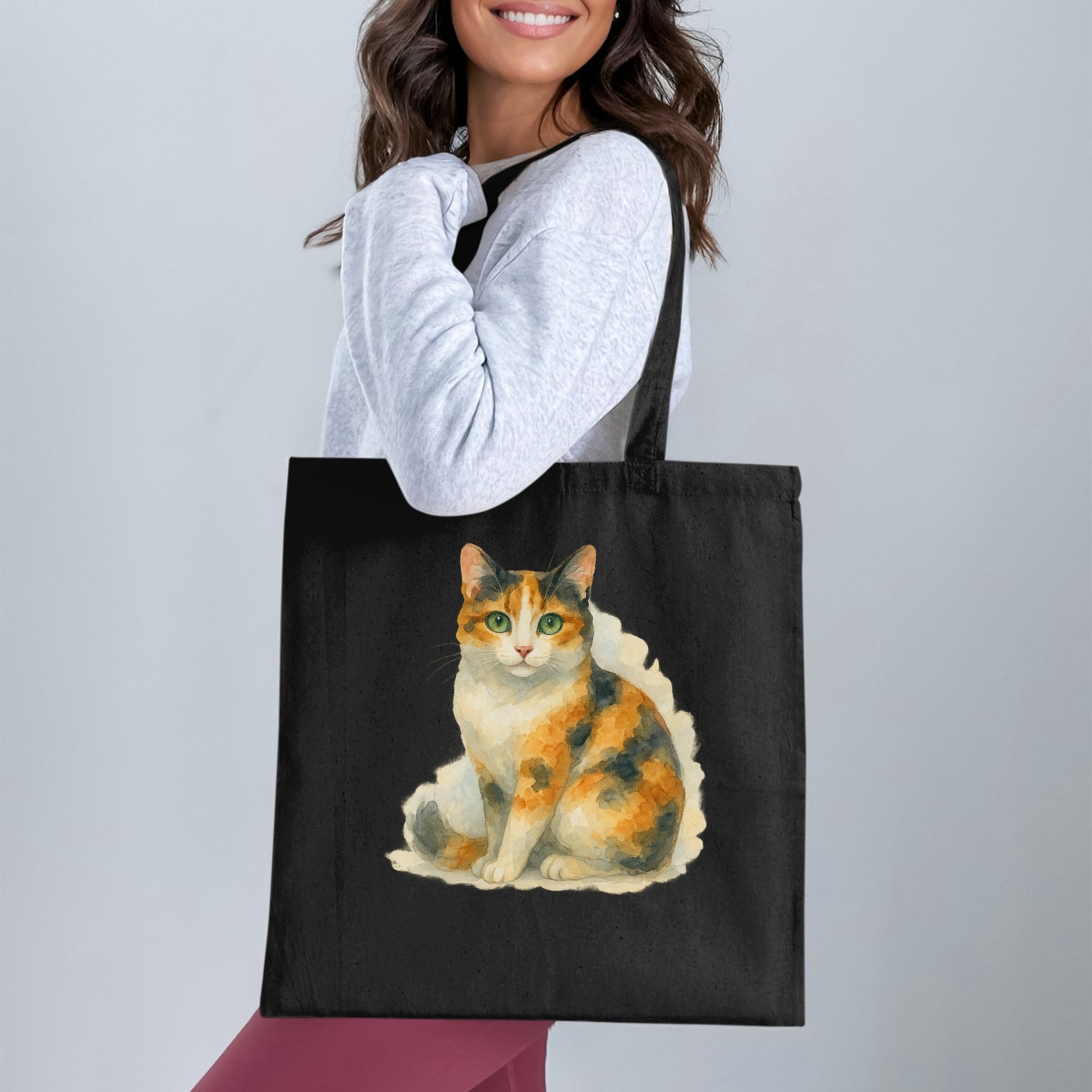 Colorful Calico Cat Design Tote Bag product type