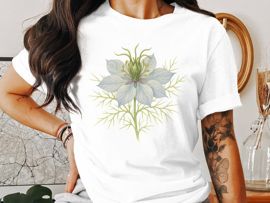 Beautiful White Flower Graphic Design T-shirt product type
