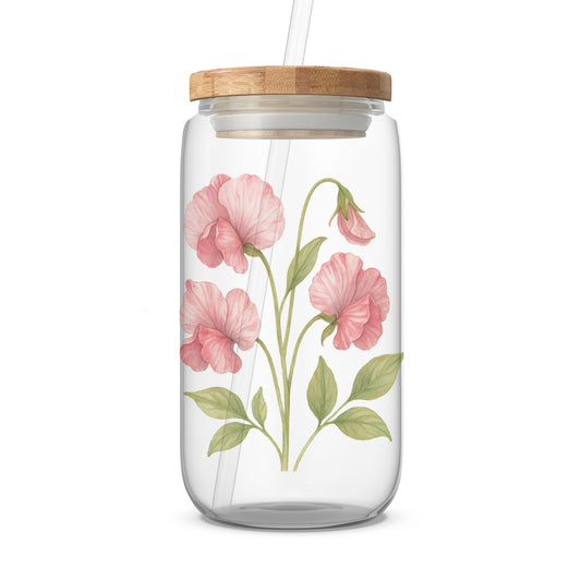 Elegant Floral Design Decorative Glass Jar product