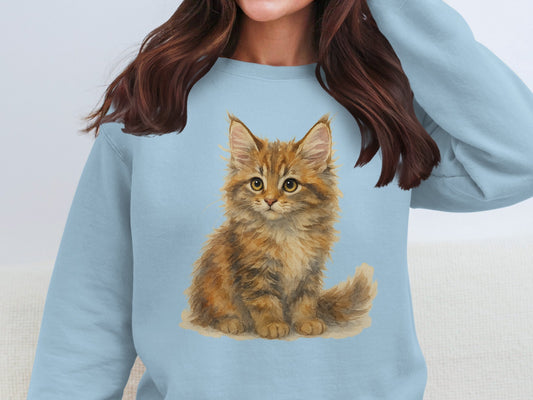 Cute Kitten Print Fashionable Sweatshirt product