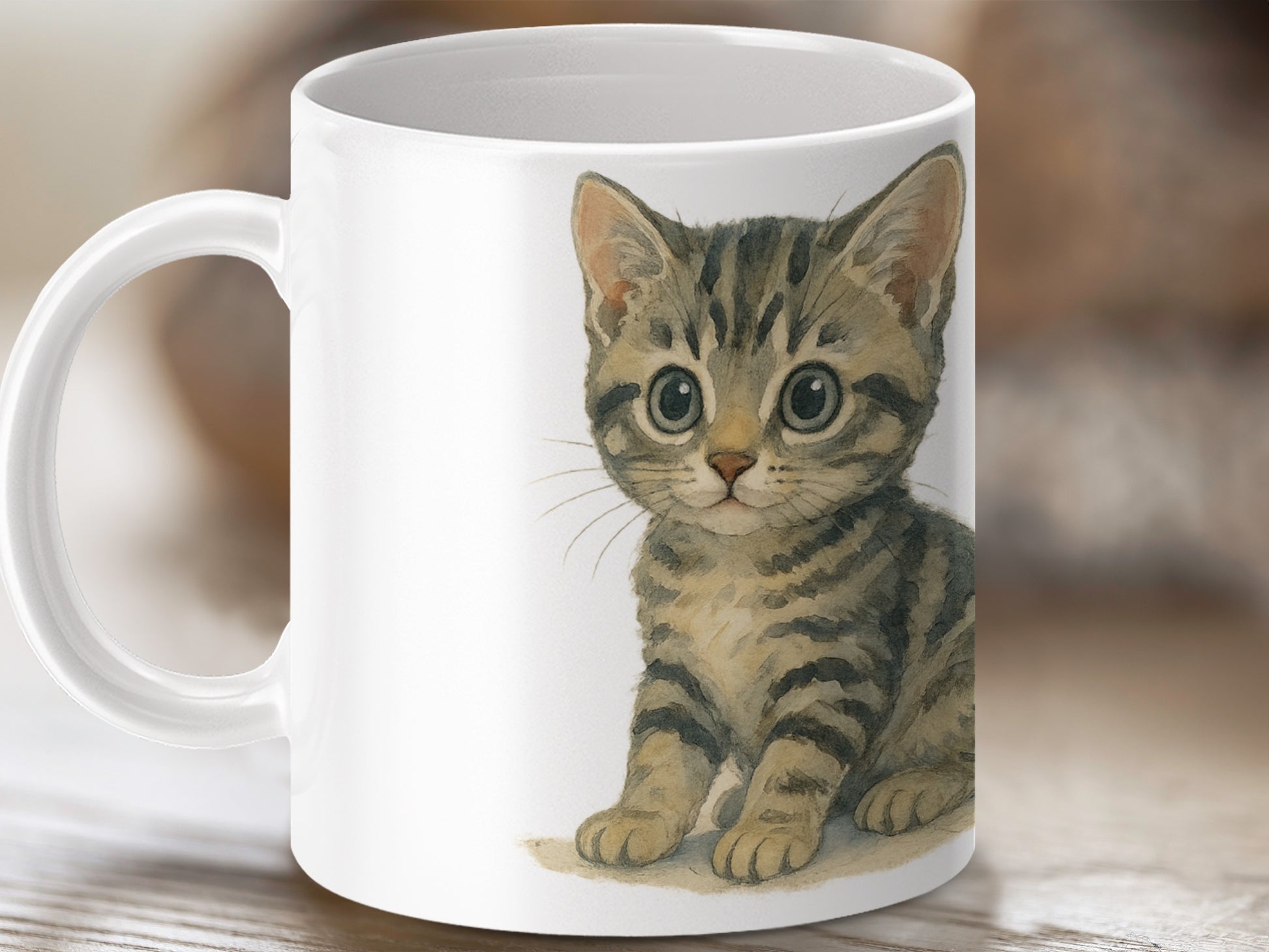 Cute Kitten Design Adorable Animal Art Coffee Mug Product