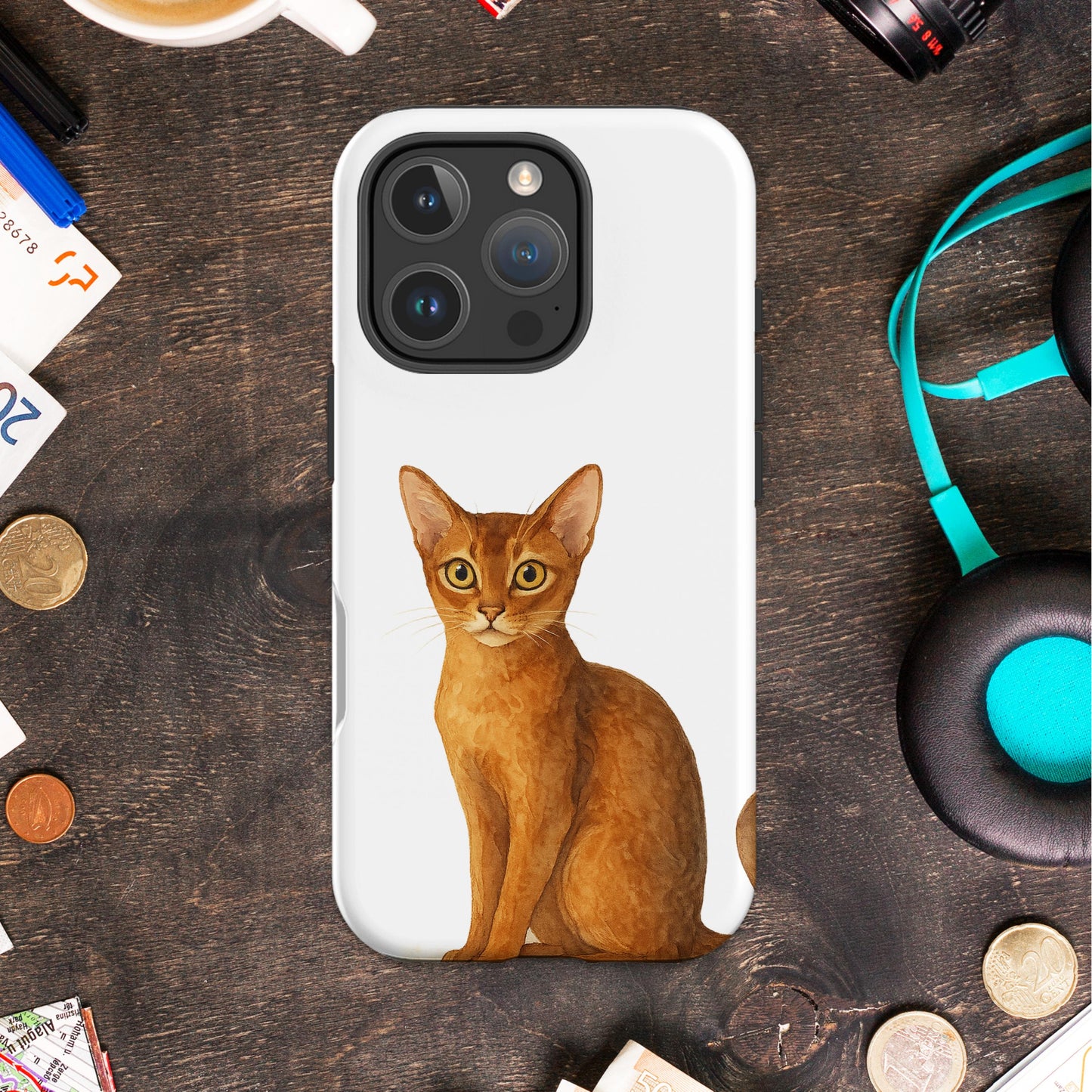 Adorable Brown Cat Design Hard Protective Phone Case