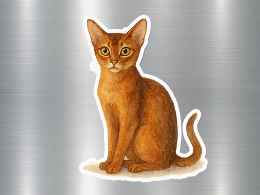 Cute Brown Cat Illustration Sticker product type