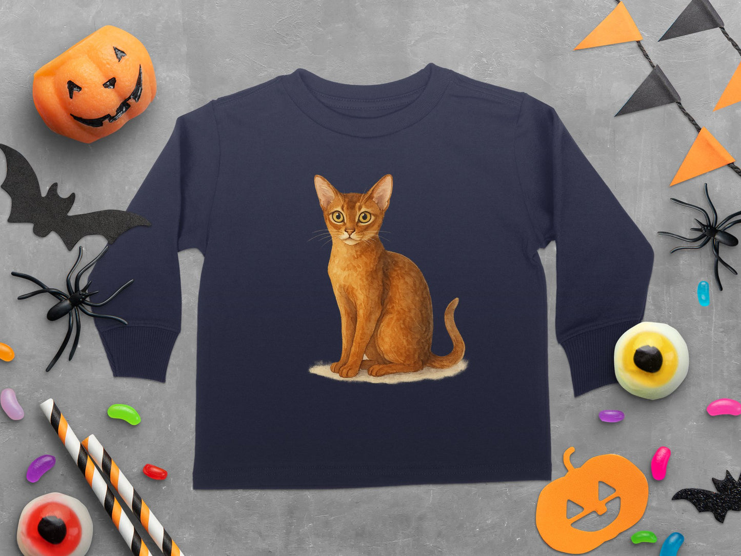 Cute Halloween Cat Kids Long Sleeve Shirt Product