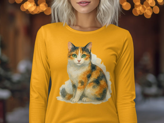 Calico Cat Graphic Long Sleeve Shirt product